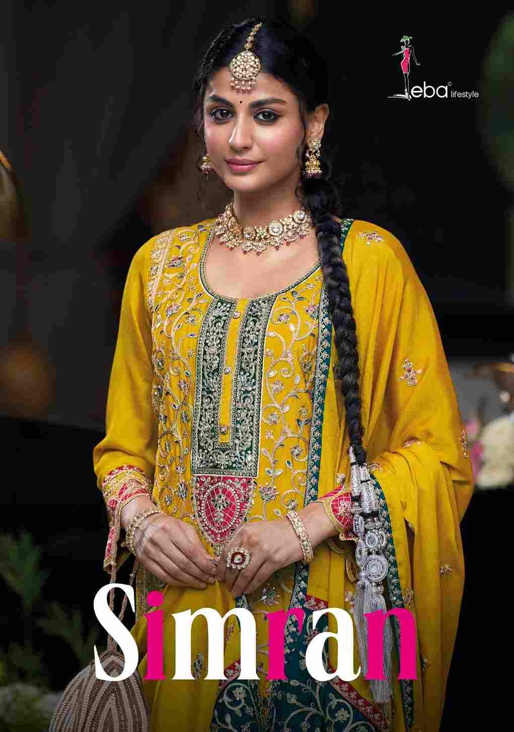 Simran By Eba Lifestyle 1720 To 1722 Series Designer Festive Suits Collection Beautiful Stylish Fancy Colorful Party Wear & Occasional Wear Chinnon Dresses At Wholesale Price