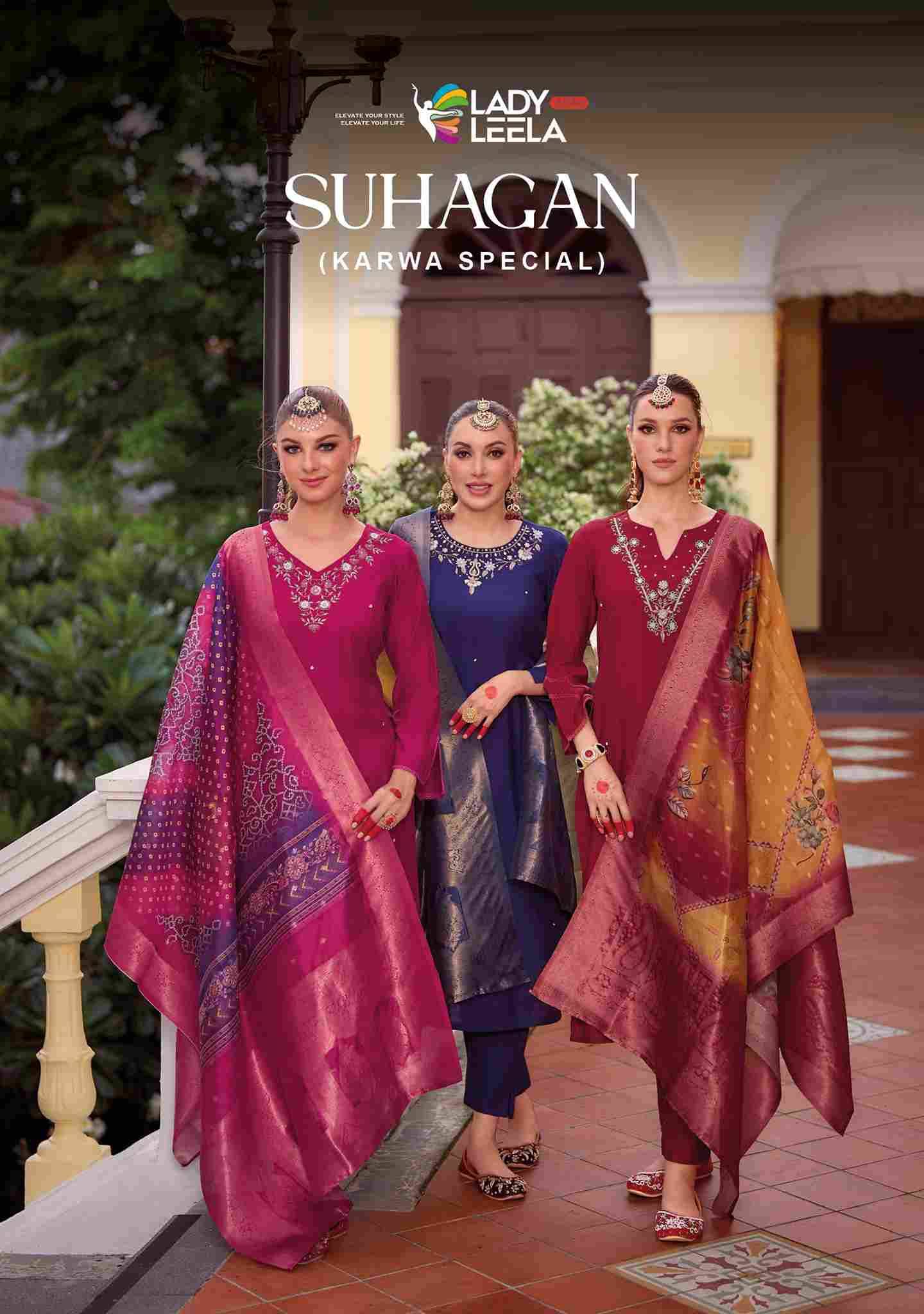 Suhagan By Lady Leela 1391 To 1394 Series Designer Festive Suits Beautiful Fancy Stylish Colorful Party Wear & Occasional Wear Pure Viscose Embroidered Dresses At Wholesale Price