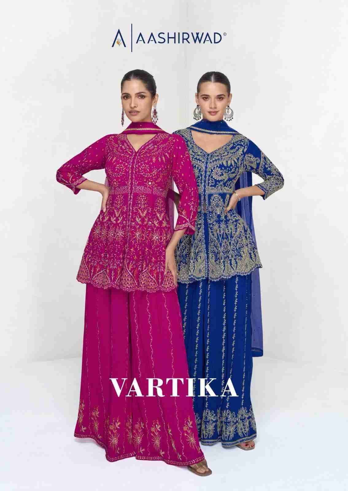 Vartika By Aashirwad Creation 10032 To 10034 Series Beautiful Festive Suits Colorful Stylish Fancy Casual Wear & Ethnic Wear Georgette Dresses At Wholesale Price