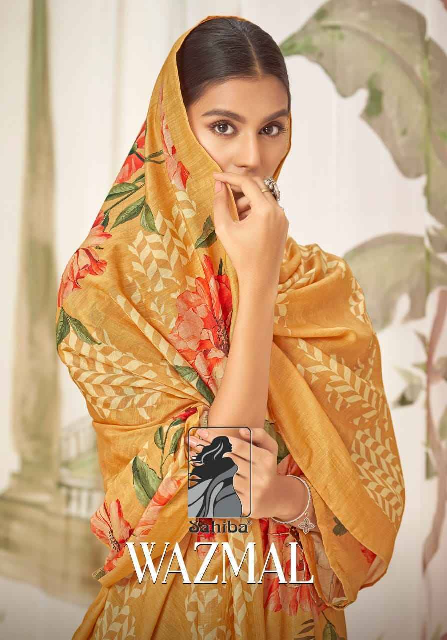 Wazmal By Sahiba Fabrics Beautiful Festive Suits Colorful Stylish Fancy Casual Wear & Ethnic Wear Muslin Silk Dresses At Wholesale Price