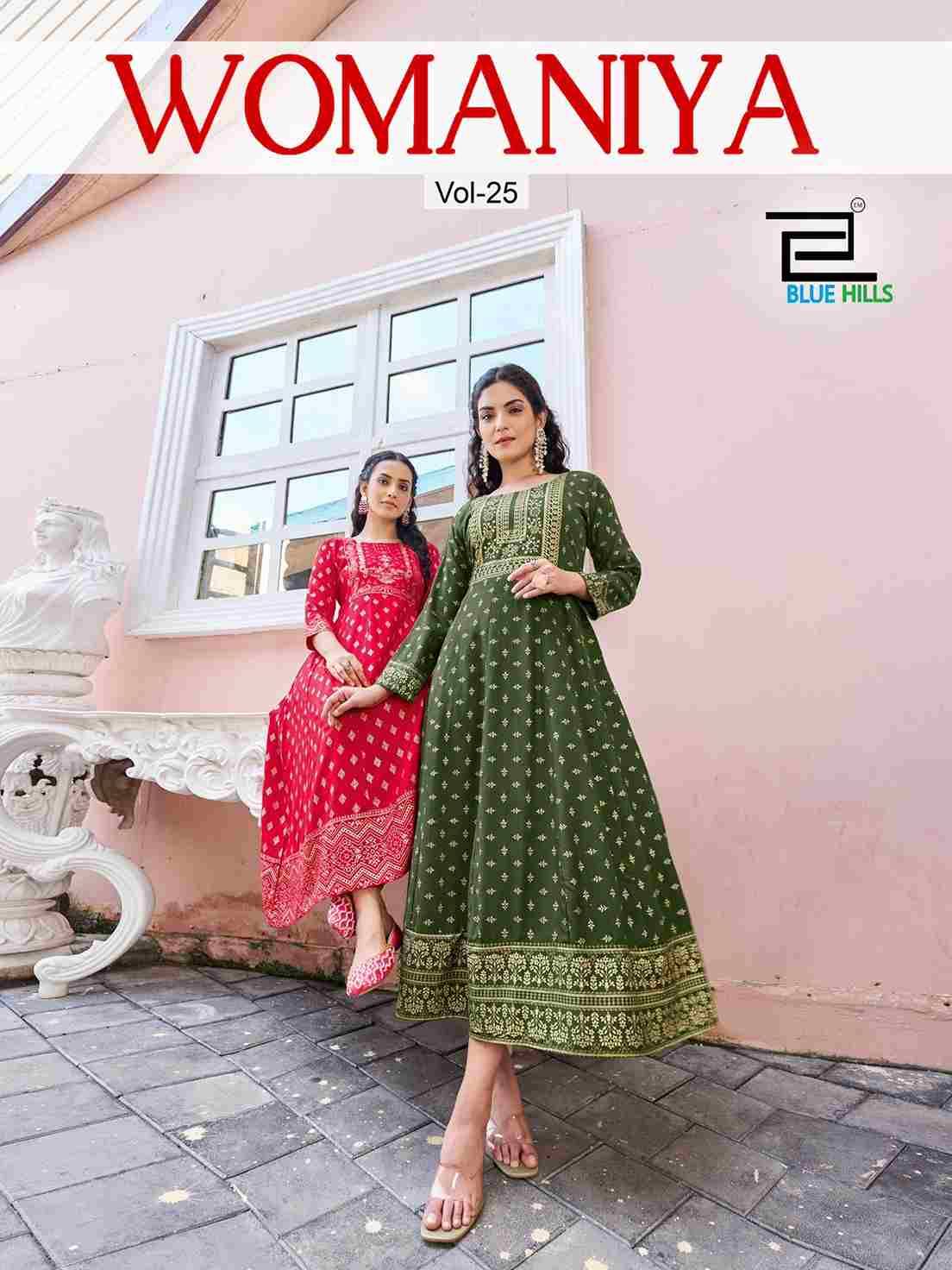 Womaniya Vol-25 By Blue Hills 2501 To 2508 Series Beautiful Stylish Fancy Colorful Casual Wear & Ethnic Wear Rayon Foil Gowns At Wholesale Price