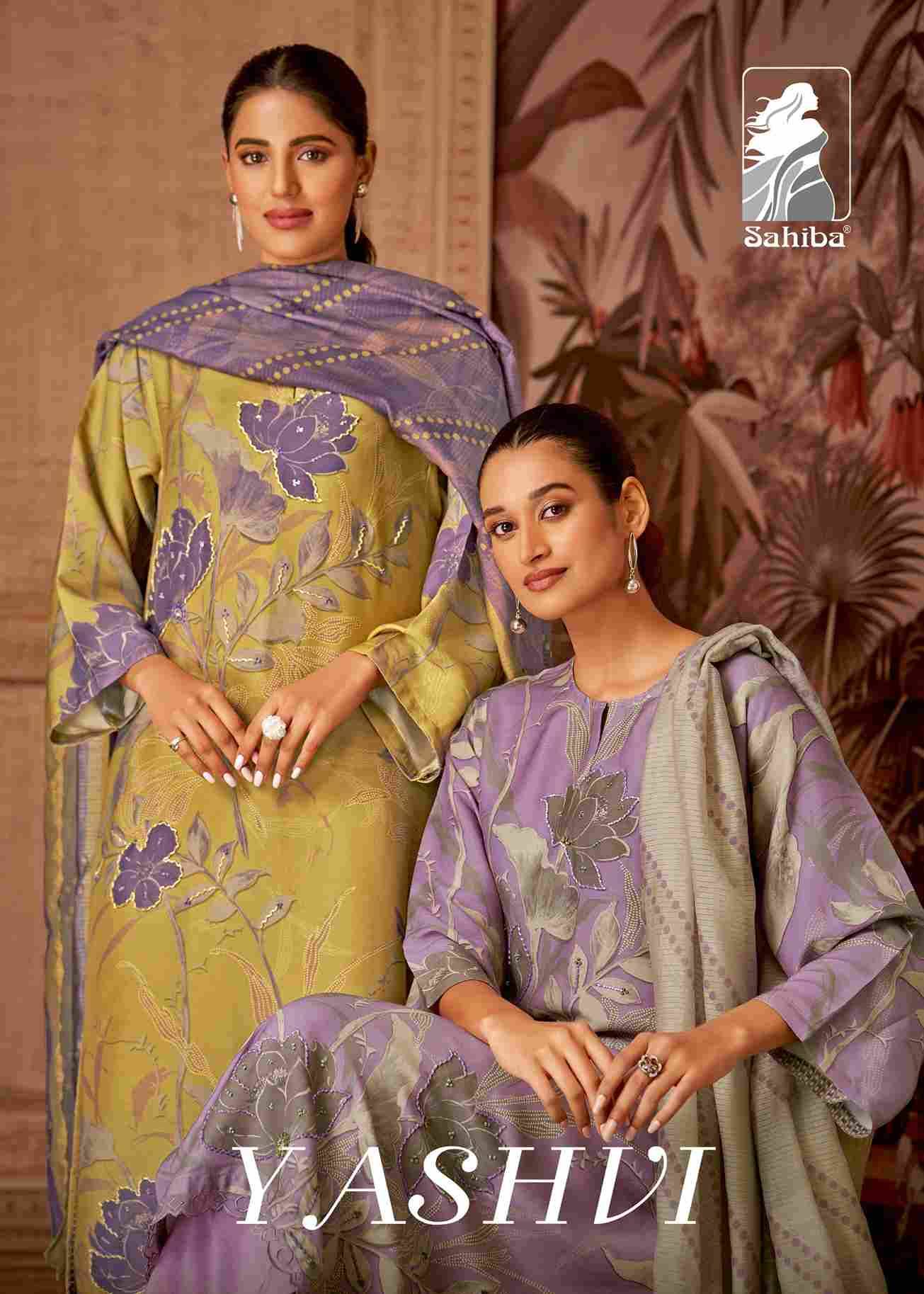 Yashvi By Sahiba Fabrics Beautiful Festive Suits Colorful Stylish Fancy Casual Wear & Ethnic Wear Viscose Tissue Dresses At Wholesale Price