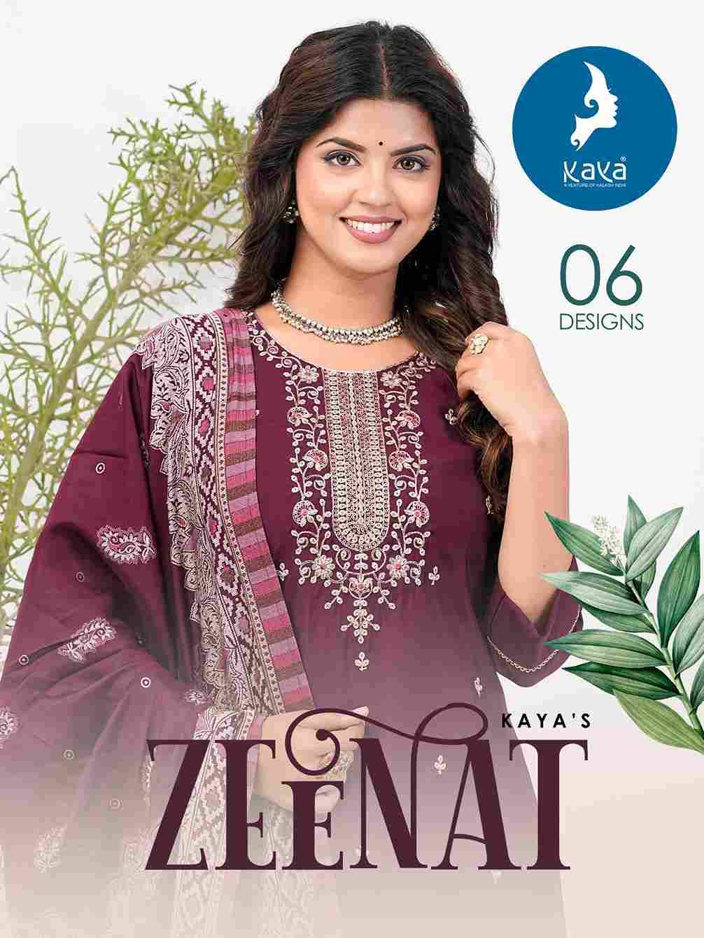 Zeenat By Kaya 01 To 06 Series Designer Stylish Fancy Colorful Beautiful Party Wear & Ethnic Wear Collection Roman Silk With Work Kurtis At Wholesale Price