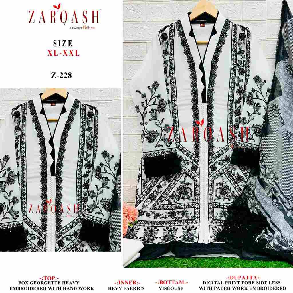 Zarqash Hit Design Z-228 By Zarqash Beautiful Pakistani Suits Colorful Stylish Fancy Casual Wear & Ethnic Wear Faux Georgette Dresses At Wholesale Price