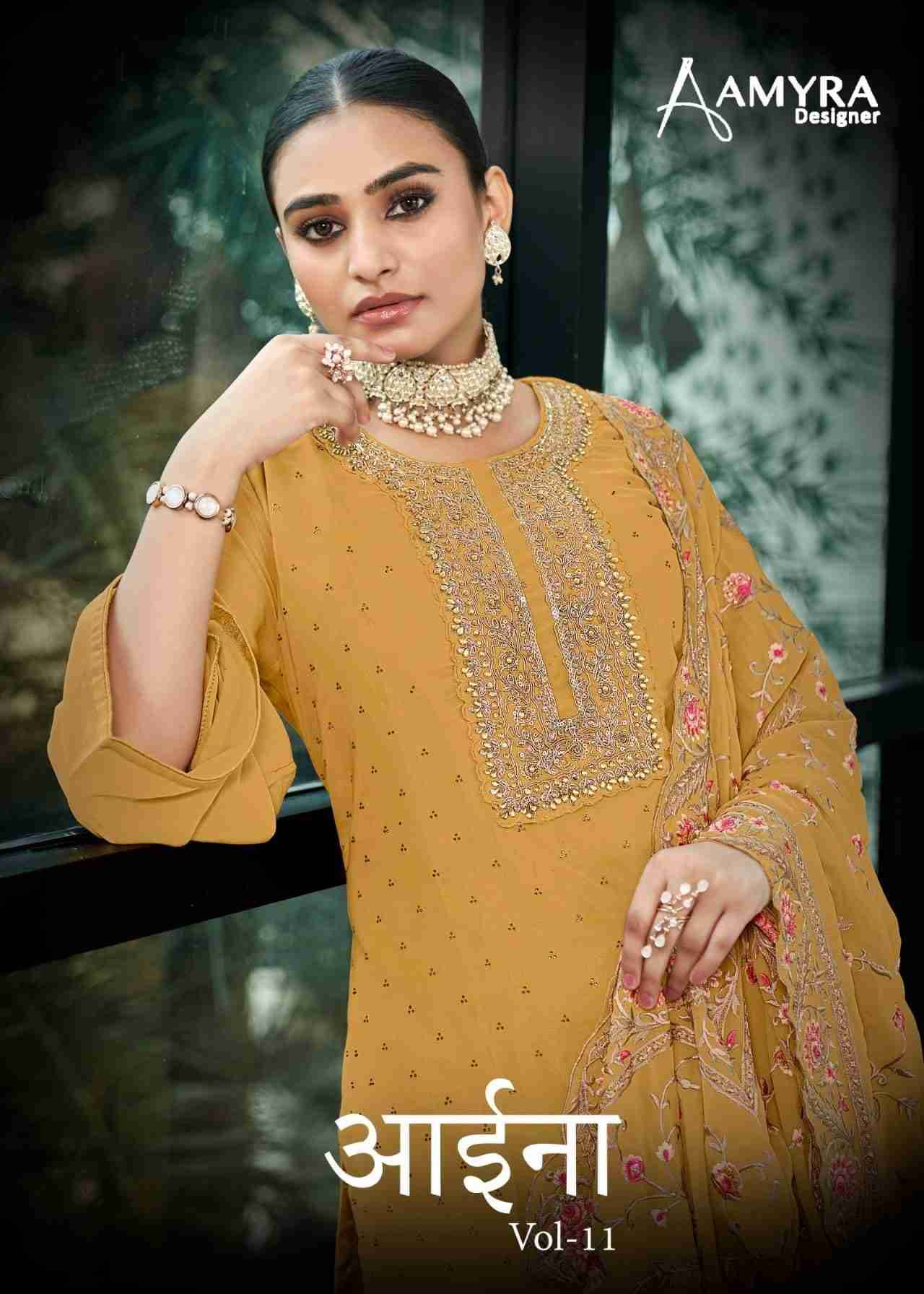 Aaina Vol-11 By Amyra Designer 146 To 148 Series Festive Suits Beautiful Fancy Colorful Stylish Party Wear & Occasional Wear Heavy Georgette Dresses At Wholesale Price