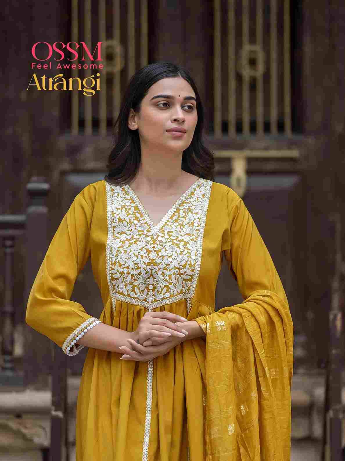 Atrangi By Ossm 101 To 104 Series Beautiful Stylish Festive Suits Fancy Colorful Casual Wear & Ethnic Wear & Ready To Wear Pure Viscose Roman Dresses At Wholesale Price