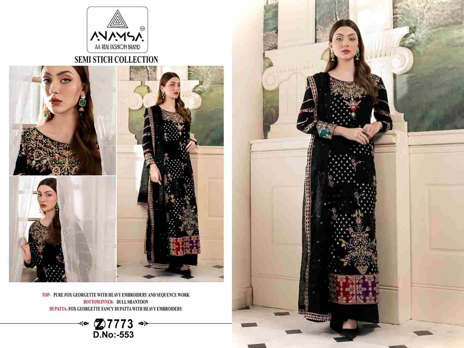 Anamsa Hit Design 553 By Fashid Wholesale Beautiful Pakistani Suits Colorful Stylish Fancy Casual Wear & Ethnic Wear Pure Faux Georgette Embroidered Dresses At Wholesale Price