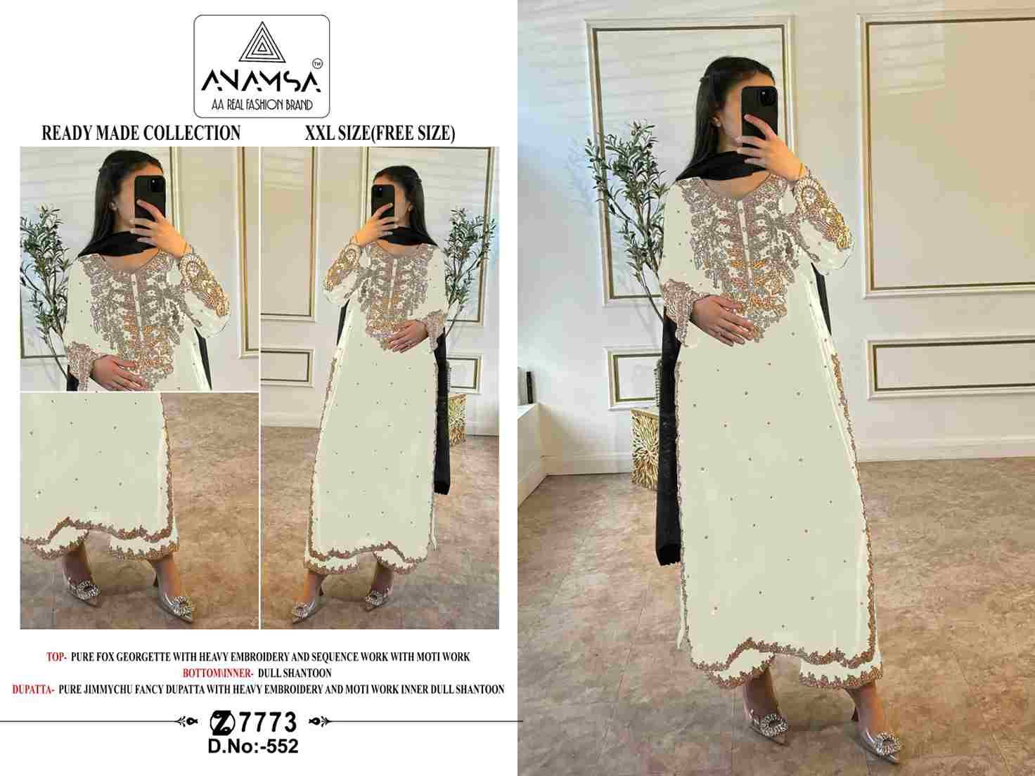 Anamsa Hit Design 552 By Fashid Wholesale Beautiful Pakistani Suits Colorful Stylish Fancy Casual Wear & Ethnic Wear Pure Faux Georgette Embroidered Dresses At Wholesale Price