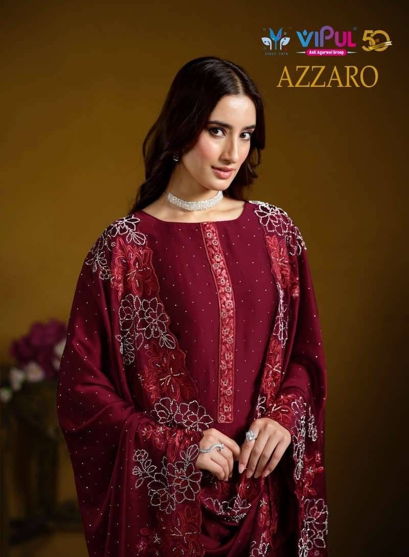 Azzaro By Vipul Fashion 6101 To 6105 Series Designer Festive Suits Beautiful Fancy Stylish Colorful Party Wear & Occasional Wear Georgette Embroidered Dresses At Wholesale Price