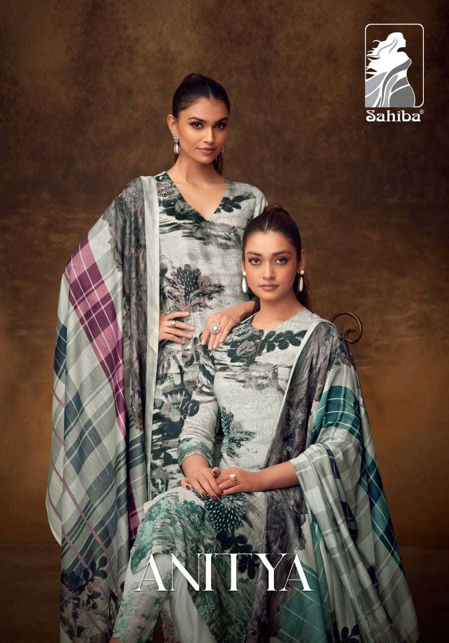 Anitya By Sahiba Fabrics Beautiful Festive Suits Colorful Stylish Fancy Casual Wear & Ethnic Wear Staple Twill Dresses At Wholesale Price