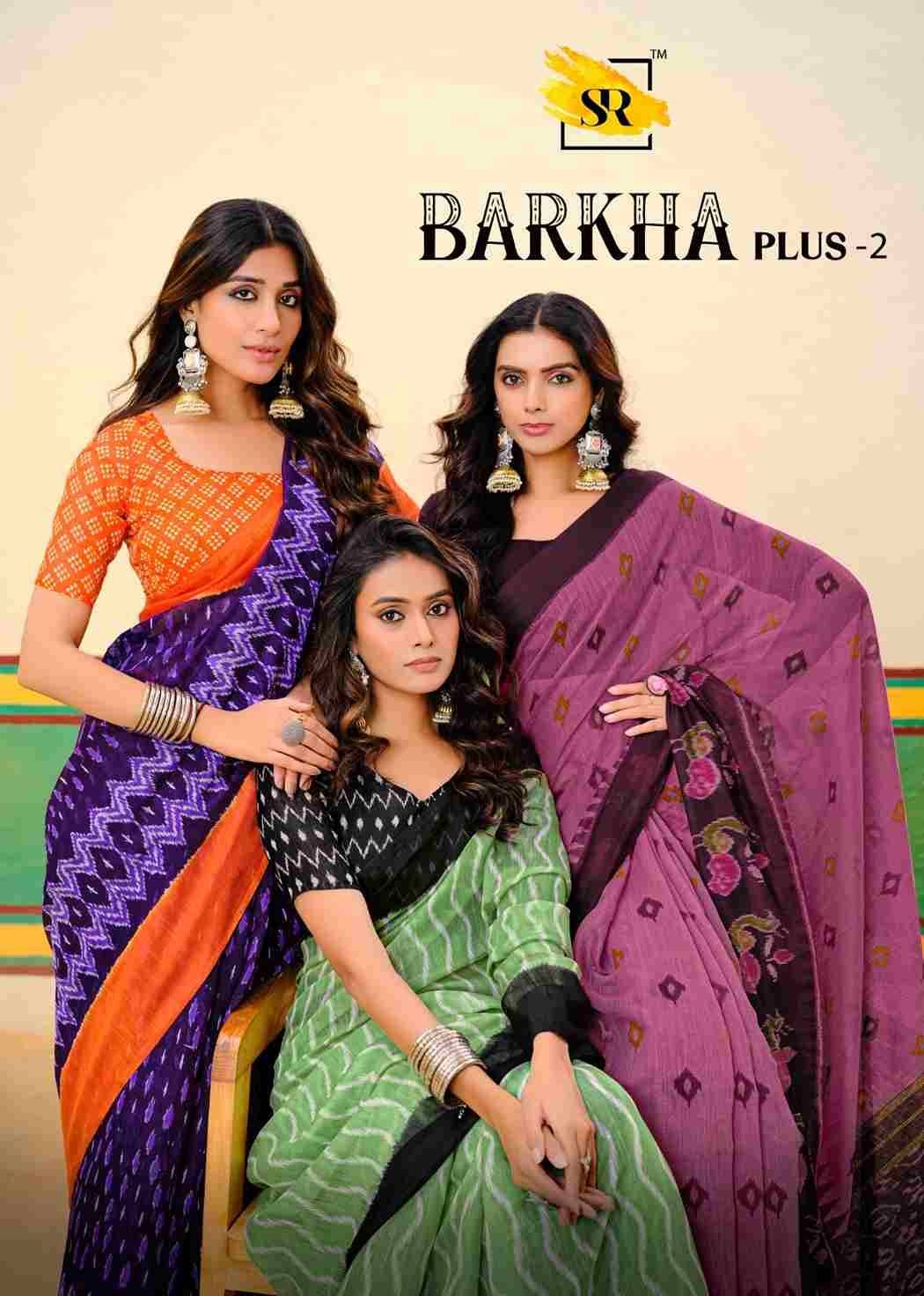 Barkha Plus Vol-2 By SR 1001 To 1010 Series Indian Traditional Wear Collection Beautiful Stylish Fancy Colorful Party Wear & Occasional Wear Mal Mal Cotton Designer Sarees At Wholesale Price