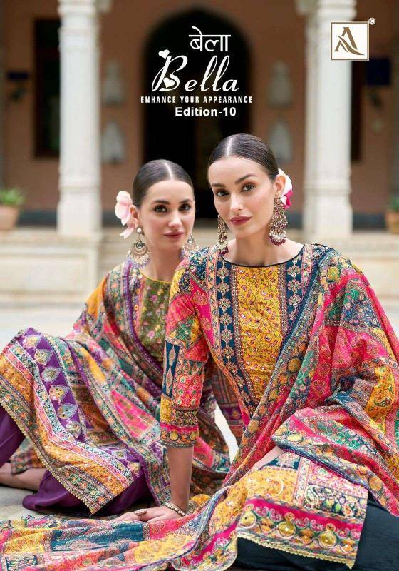 Bella Vol-10 By Alok Suit 1659-001 To 1659-006 Series Beautiful Festive Suits Stylish Fancy Colorful Casual Wear & Ethnic Wear Pure Muslin Print Dresses At Wholesale Price