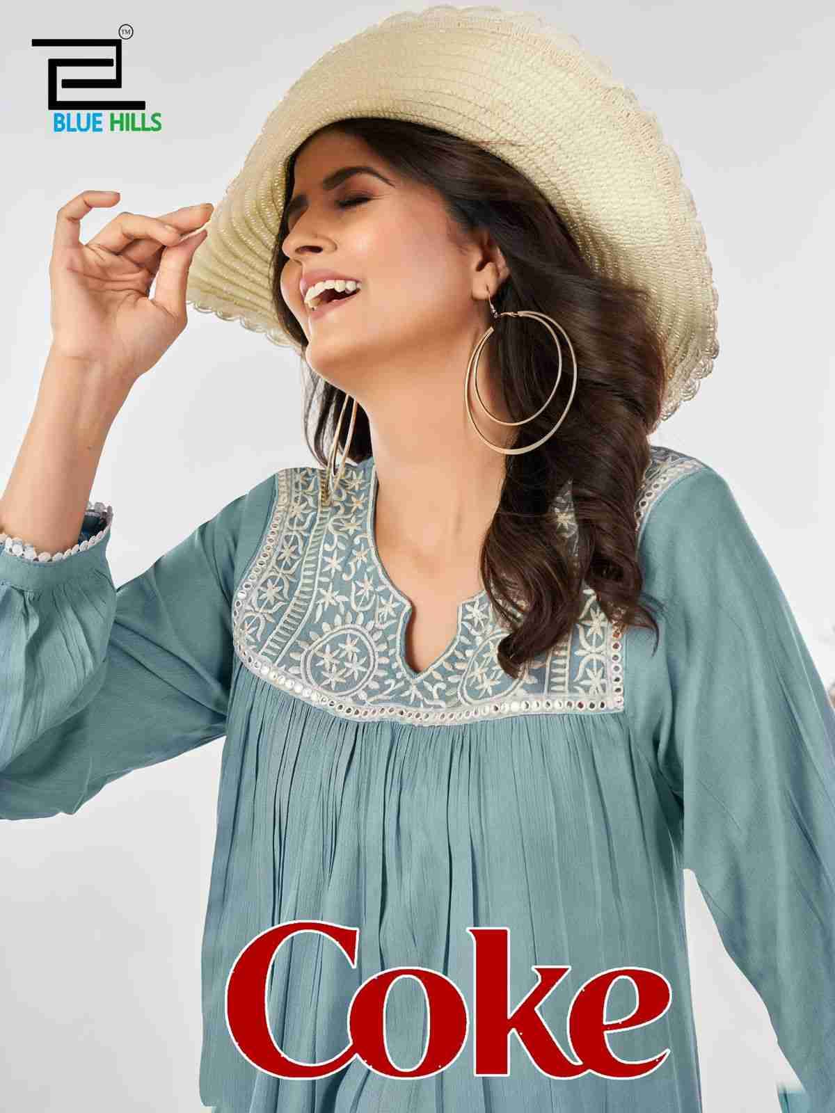 Coke By Blue Hills 1001 To 1004 Series Designer Stylish Fancy Colorful Beautiful Party Wear & Ethnic Wear Collection Rayon Tops At Wholesale Price