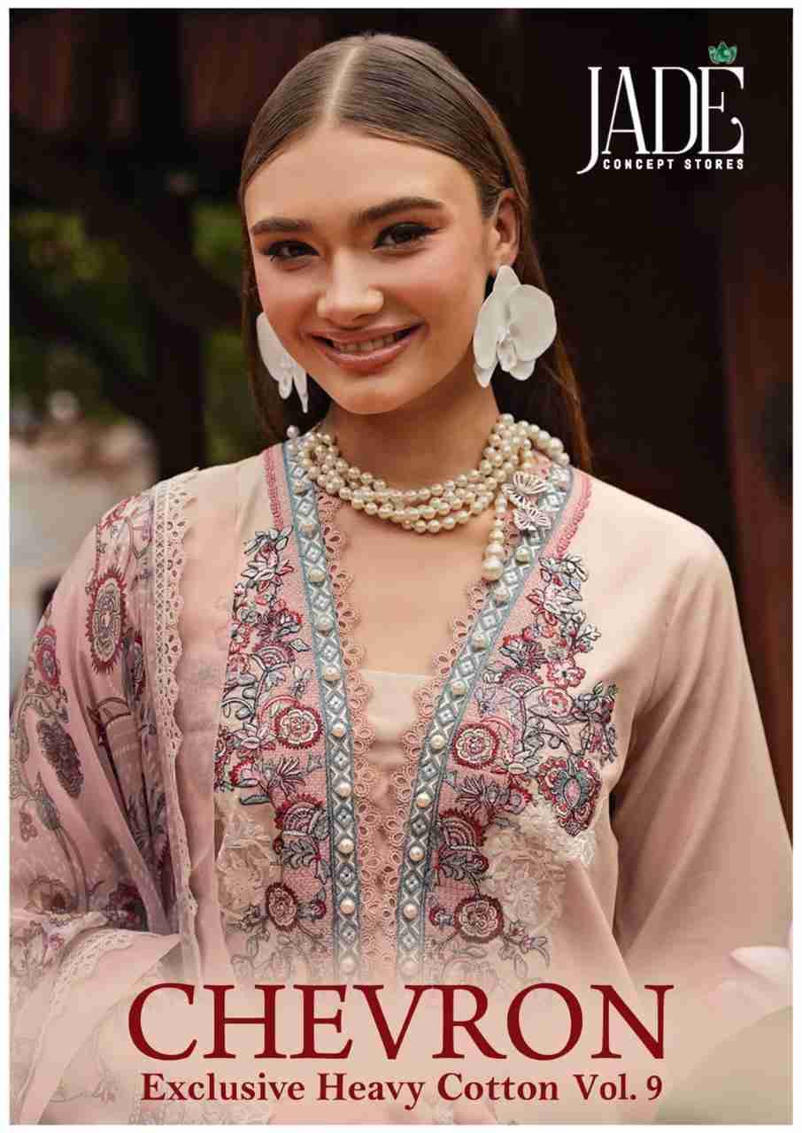 Chevron Vol-9 By Jade 81 To 86 Series Beautiful Festive Suits Colorful Stylish Fancy Casual Wear & Ethnic Wear Pure Lawn Cotton Embroidered Dresses At Wholesale Price