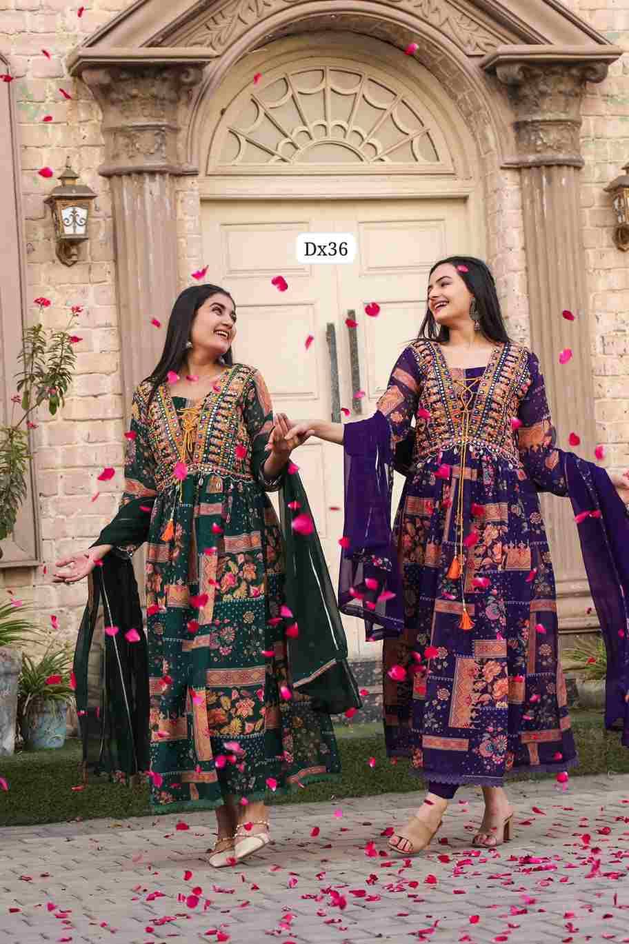 Dx-36 By Fashid Wholesale 01 To 02 Series Beautiful Suits Colorful Stylish Fancy Casual Wear & Ethnic Wear Faux Georgette Dresses At Wholesale Price