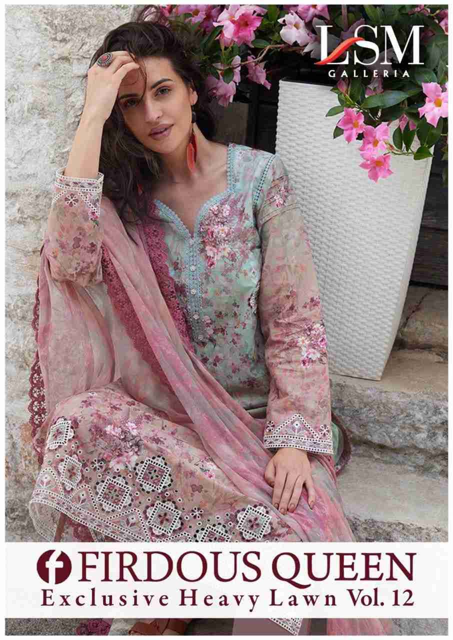 Firdous Queen Vol-12 By Lsm Galleria 121 To 126 Series Beautiful Stylish Festive Suits Fancy Colorful Casual Wear & Ethnic Wear & Ready To Wear Pure Lawn Print Dresses At Wholesale Price