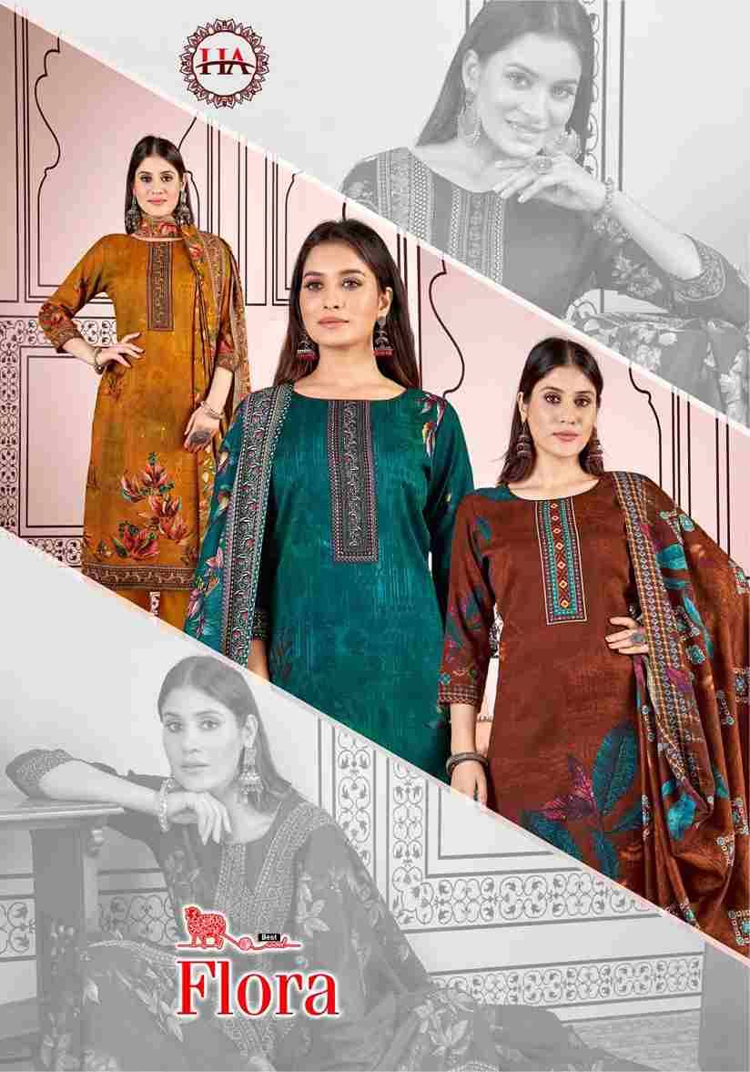 Flora By Harshit Fashion Hub 958-001 To 958-008 Series Beautiful Festive Suits Stylish Fancy Colorful Casual Wear & Ethnic Wear Pure Pashmina Print Dresses At Wholesale Price