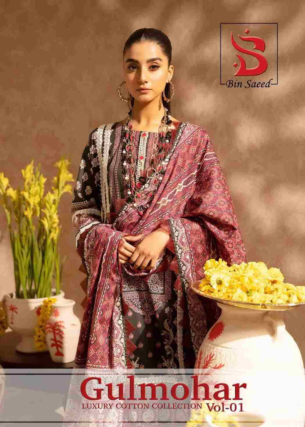 Gulmohar Vol-1 By Bin Saeed 101 To 106 Series Beautiful Stylish Fancy Colorful Casual Wear & Ethnic Wear Collection Heavy Cotton Dresses At Wholesale Price