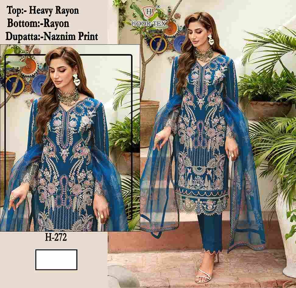 Hoor Tex Hit Design H-272 By Hoor Tex Designer Festive Pakistani Suits Collection Beautiful Stylish Fancy Colorful Party Wear & Occasional Wear Heavy Rayon Embroidered Dresses At Wholesale Price