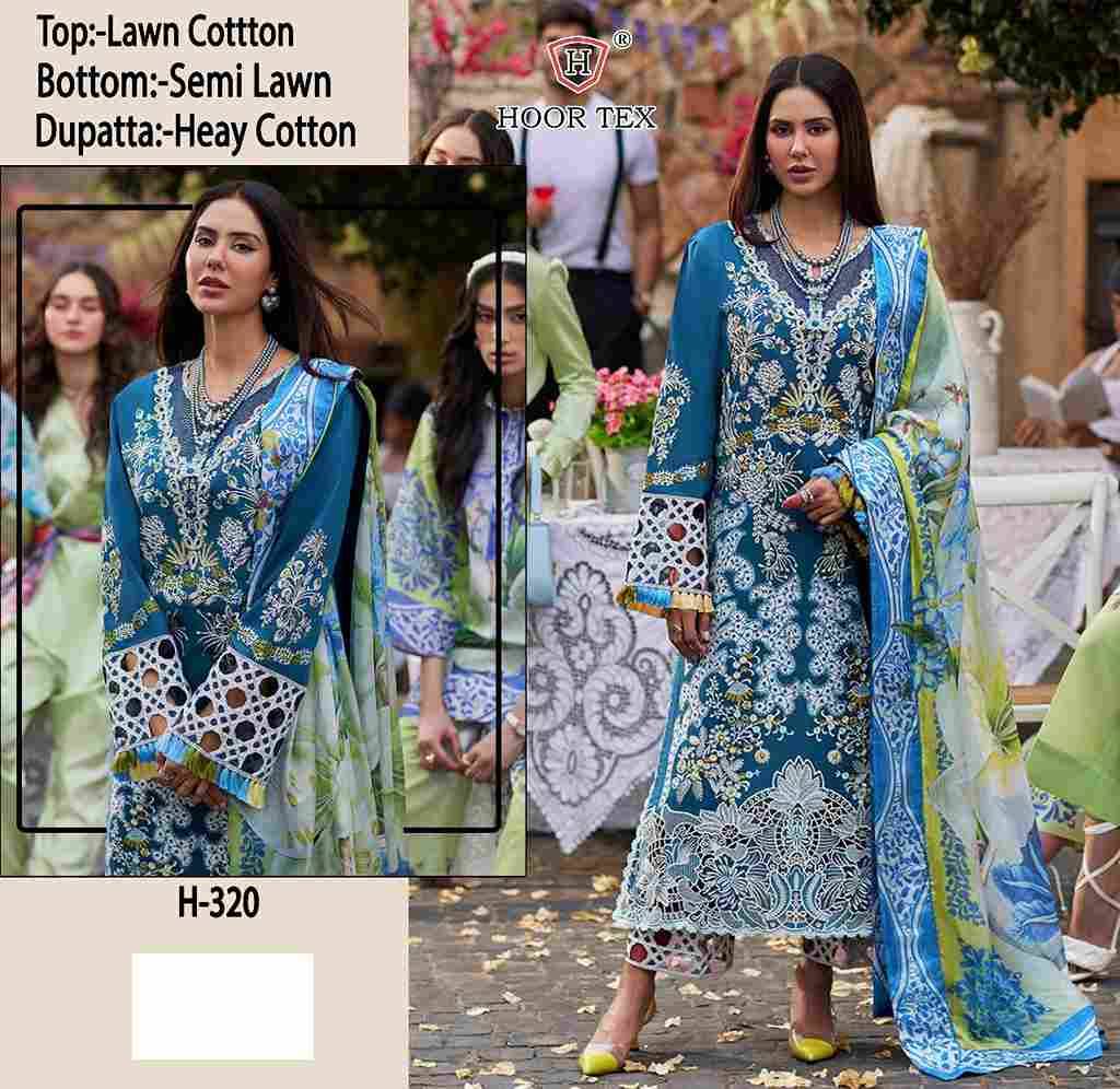 Hoor Tex Hit Design H-320 By Hoor Tex Designer Festive Pakistani Suits Collection Beautiful Stylish Fancy Colorful Party Wear & Occasional Wear Lawn Cotton With Embroidered Dresses At Wholesale Price