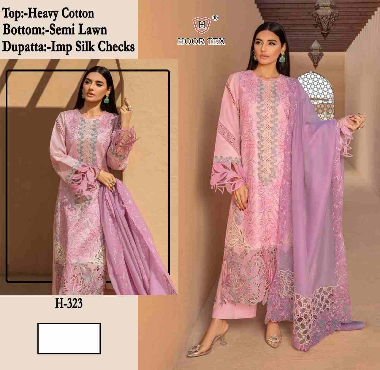 Hoor Tex Hit Design H-323 By Hoor Tex Designer Festive Pakistani Suits Collection Beautiful Stylish Fancy Colorful Party Wear & Occasional Wear Heavy Cotton With Embroidered Dresses At Wholesale Price