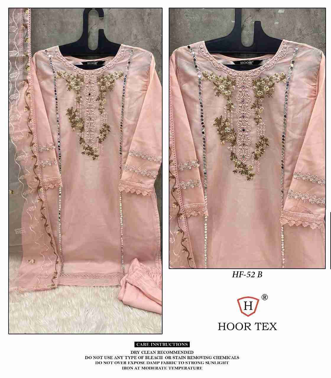 Hoor Tex Hit Design HF-52 Colours By Hoor Tex HF-52-A To HF-52-D Series Pakistani Suits Beautiful Fancy Colorful Stylish Party Wear & Occasional Wear Organza Dresses At Wholesale Price