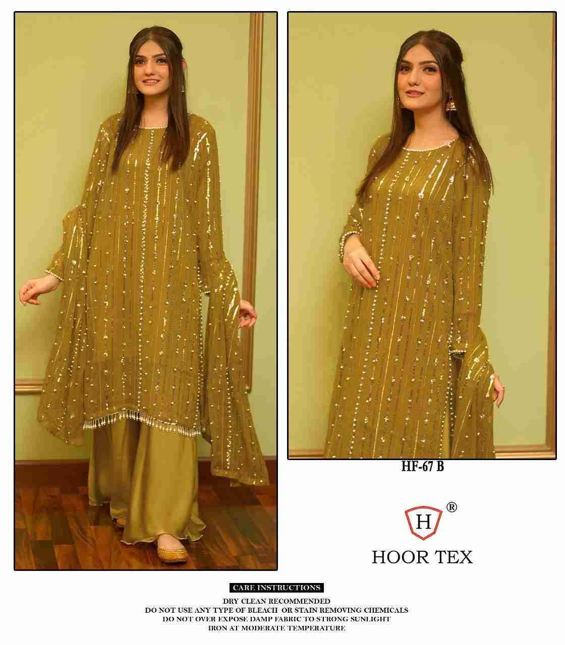 Hoor Tex Hit Design HF-67 Colours By Hoor Tex HF-67-A To HF-67-H Series Designer Festive Pakistani Suits Collection Beautiful Stylish Fancy Colorful Party Wear & Occasional Wear Heavy Georgette With Embroidered Dresses At Wholesale Price