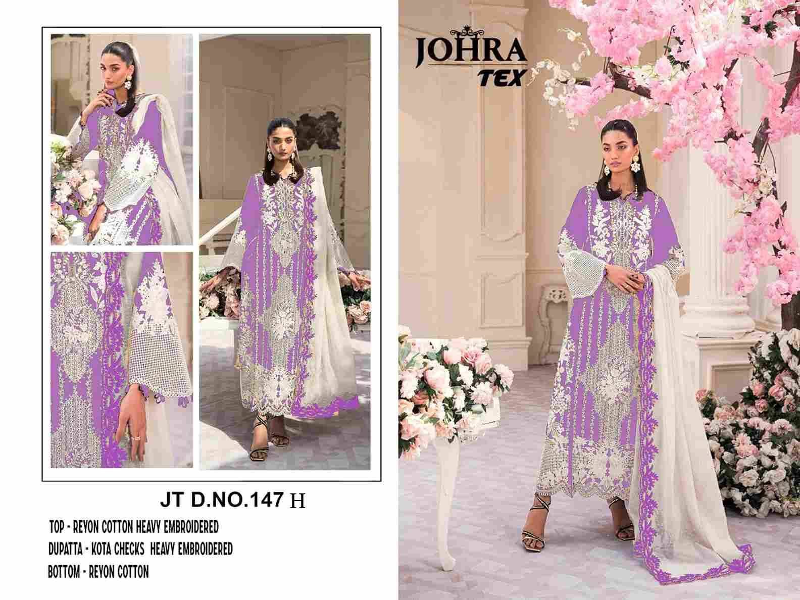 Johra Hit Design 147-H By Johra Tex Beautiful Pakistani Suits Colorful Stylish Fancy Casual Wear & Ethnic Wear Rayon Cotton Embroidered Dresses At Wholesale Price