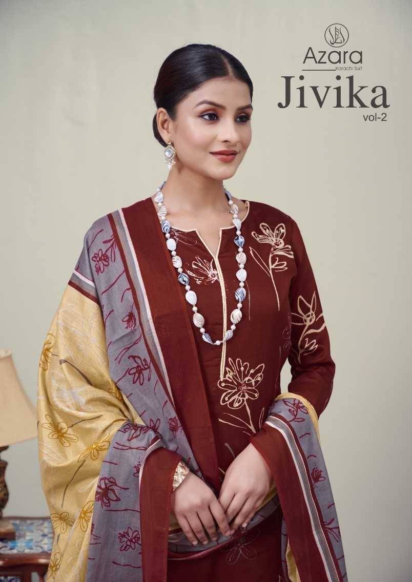 Jivika Vol-2 By Azara 9001 To 9004 Series Beautiful Stylish Festive Suits Fancy Colorful Casual Wear & Ethnic Wear & Ready To Wear Jam Cotton Print Dresses At Wholesale Price