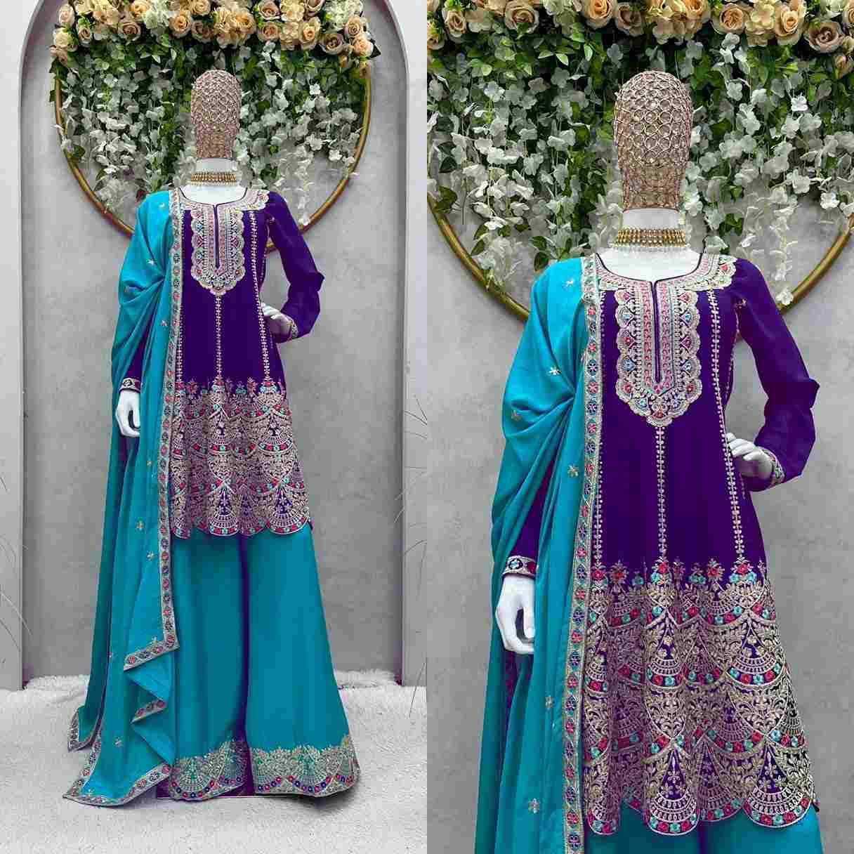 K-1466 By Fashid Wholesale Beautiful Festive Suits Colorful Stylish Fancy Casual Wear & Ethnic Wear Chinnon Silk Dresses At Wholesale Price