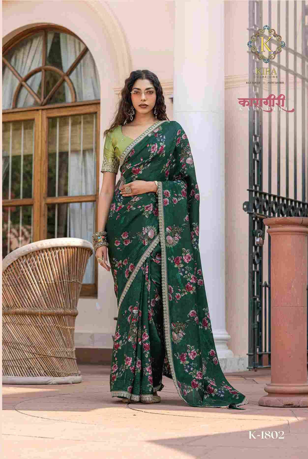 Karagiri Silk By Kira 1801 To 1807 Series Indian Traditional Wear Collection Beautiful Stylish Fancy Colorful Party Wear & Occasional Wear Viscose Dola Silk Sarees At Wholesale Price