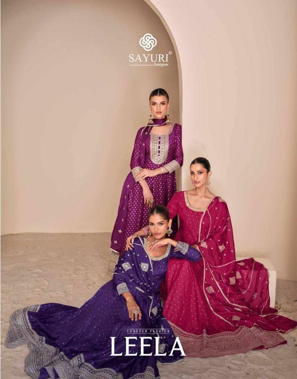 Leela By Sayuri 5665 To 5667 Series Designer Stylish Fancy Colorful Beautiful Party Wear & Ethnic Wear Collection Viscose Jacquard Silk Gown With Bottom At Wholesale Price