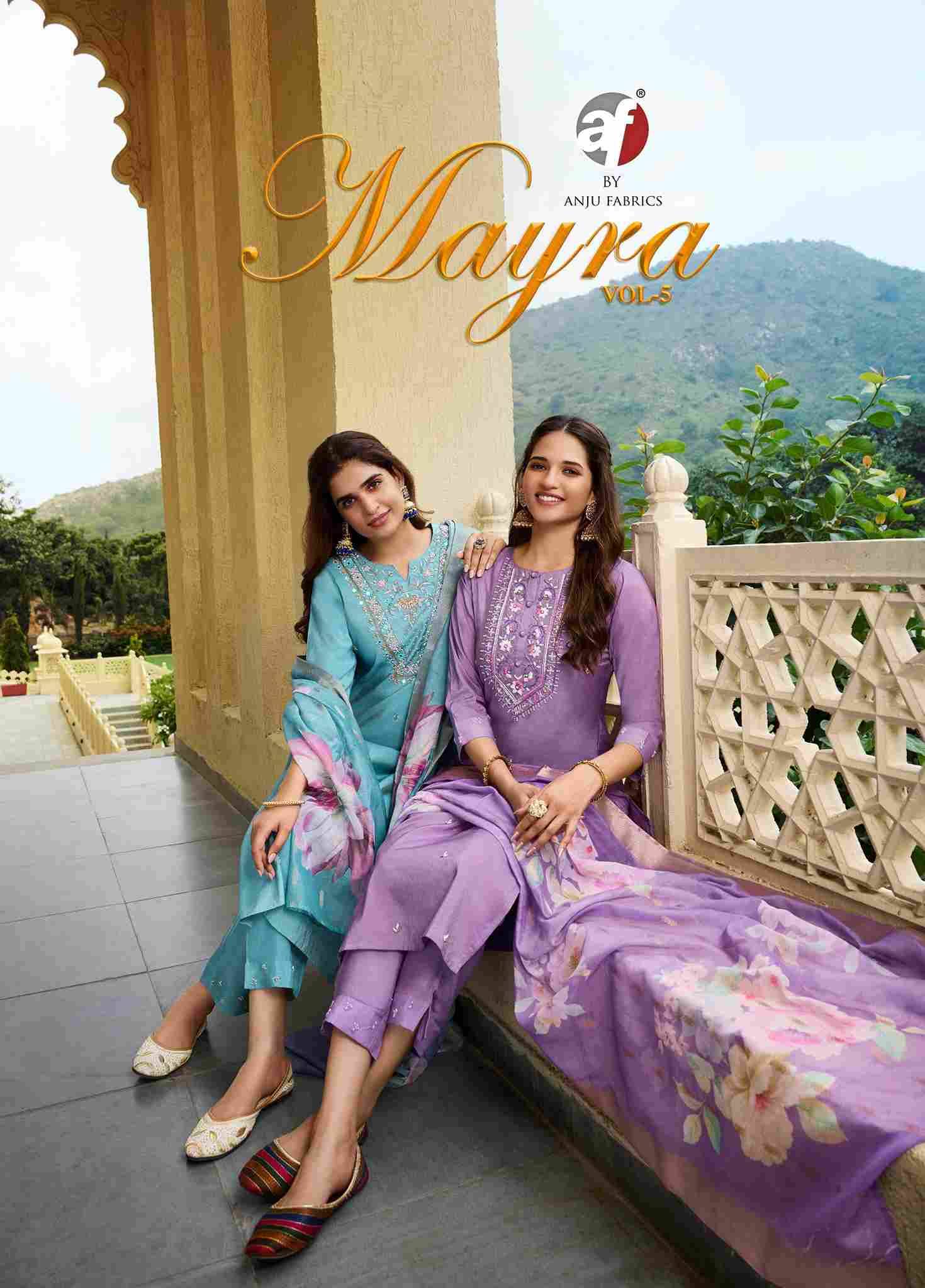 Mayra Vol-5 By Anju Fabrics 3851 To 3856 Series Festive Suits Collection Beautiful Stylish Fancy Colorful Party Wear & Occasional Wear Shimmer Dresses At Wholesale Price