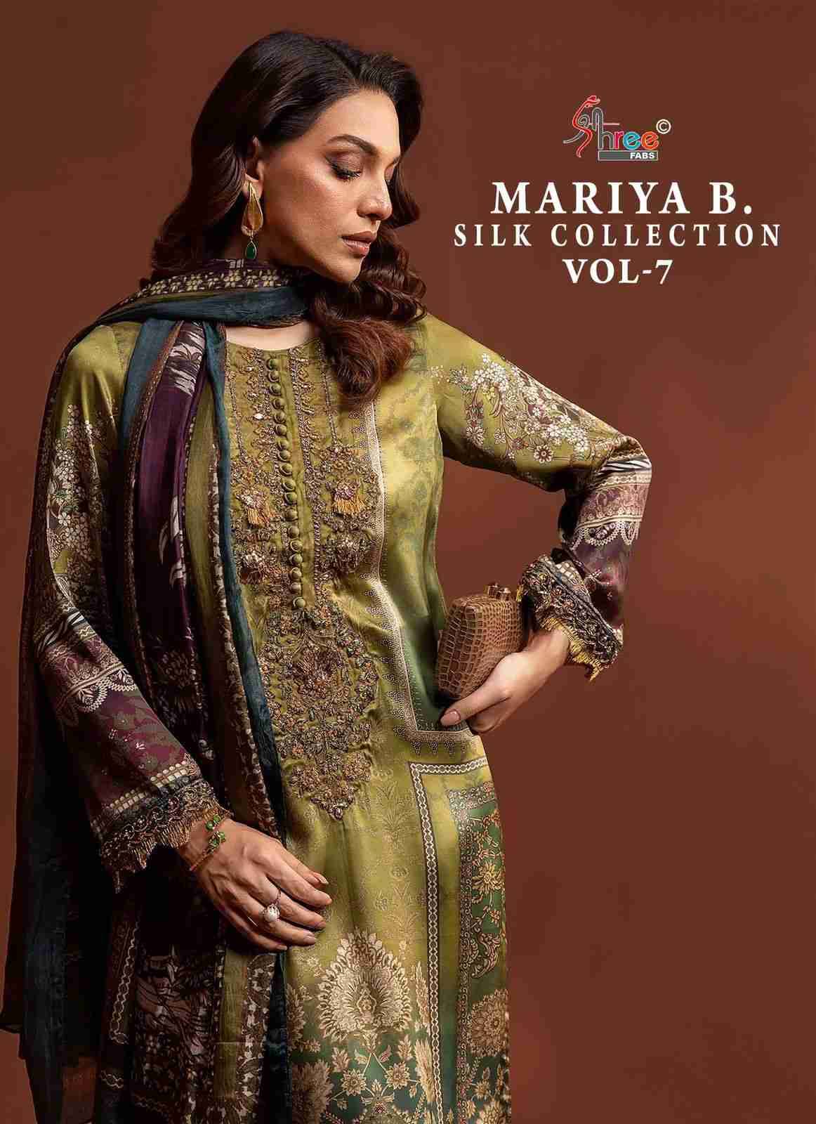 Mariya B. Silk Collection Vol-7 By Shree Fabs 3701 To 3703 Series Designer Pakistani Suits Beautiful Stylish Fancy Colorful Party Wear & Occasional Wear Japan Satin With Embroidery Dresses At Wholesale Price