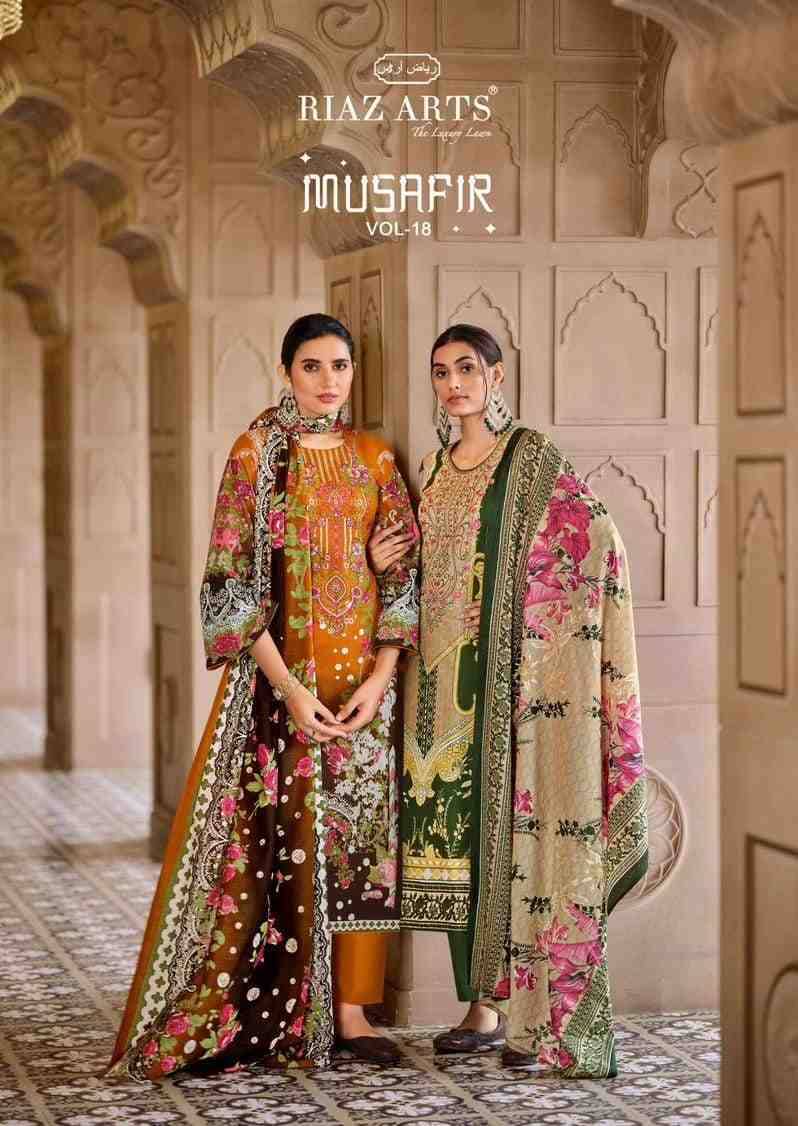 Musafir Vol-18 By Riaz Arts 27001 To 27008 Series Wholesale Designer Pakistani Suits Collection Beautiful Stylish Fancy Colorful Party Wear & Occasional Wear Pure Lawn Print With Embroidered Dresses At Wholesale Price