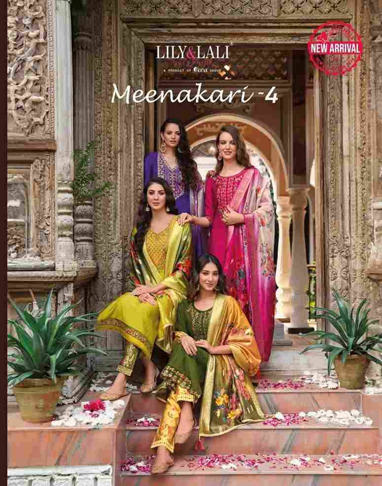 Meenakari Vol-4 By Lily And Lali 23201 To 23206 Series Beautiful Summer Collection Anarkali Suits Stylish Fancy Colorful Casual Wear & Ethnic Wear Viscose Jacquard Embroidered Dresses At Wholesale Price