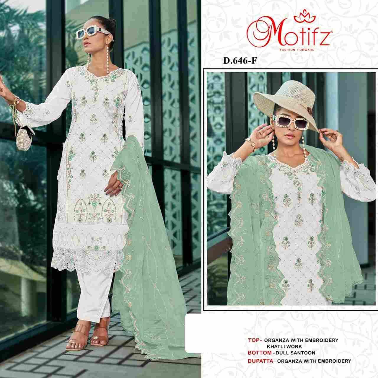 Motifz Hit Design 646 Colours Vol-2 By Motifz 646-E To 646-H Series Beautiful Pakistani Suits Colorful Stylish Fancy Casual Wear & Ethnic Wear Organza Dresses At Wholesale Price