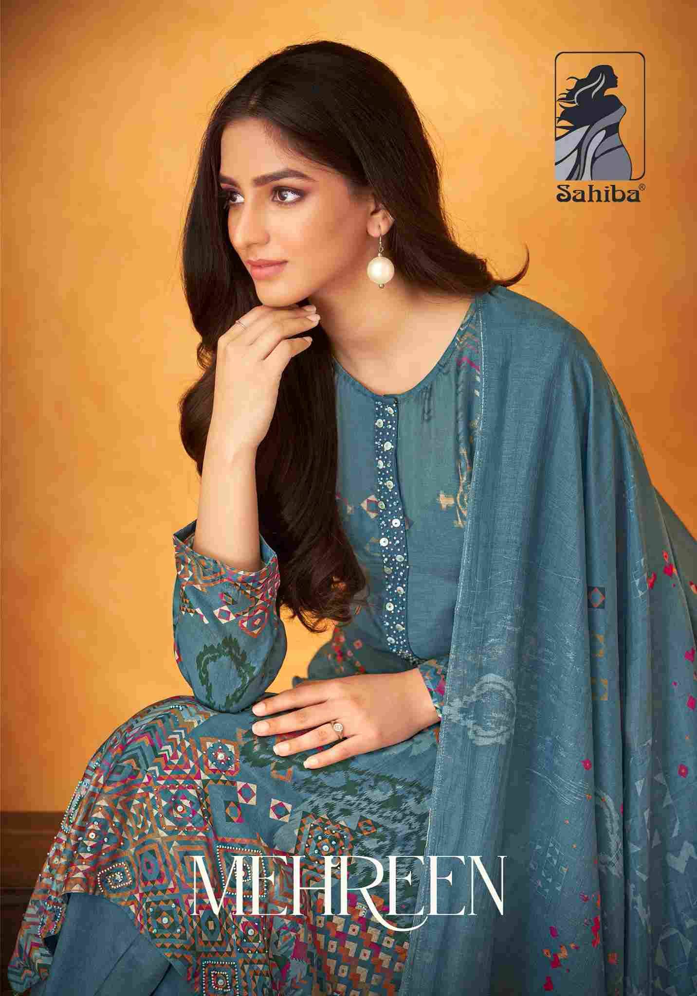 Mehreen By Sahiba Fabrics 17 To 18 Series Beautiful Festive Suits Colorful Stylish Fancy Casual Wear & Ethnic Wear Muslin Silk Dresses At Wholesale Price