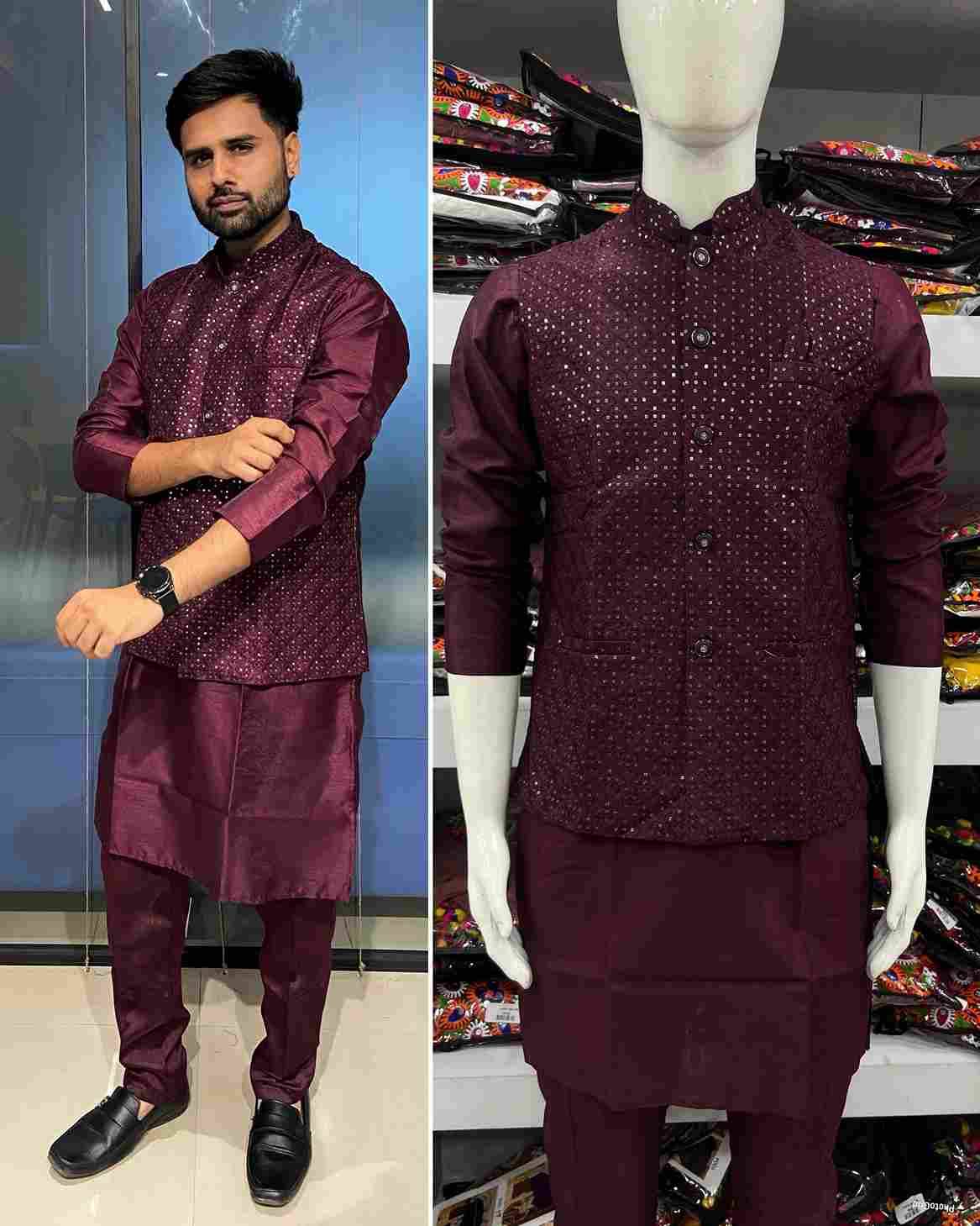 Manyavar Vol-5 By Fashid Wholesale 01 To 05 Series Beautiful Colorful Stylish Fancy Casual Wear & Ethnic Wear & Ready To Wear Heavy Bangalori Silk Kurtas With Koti At Wholesale Price