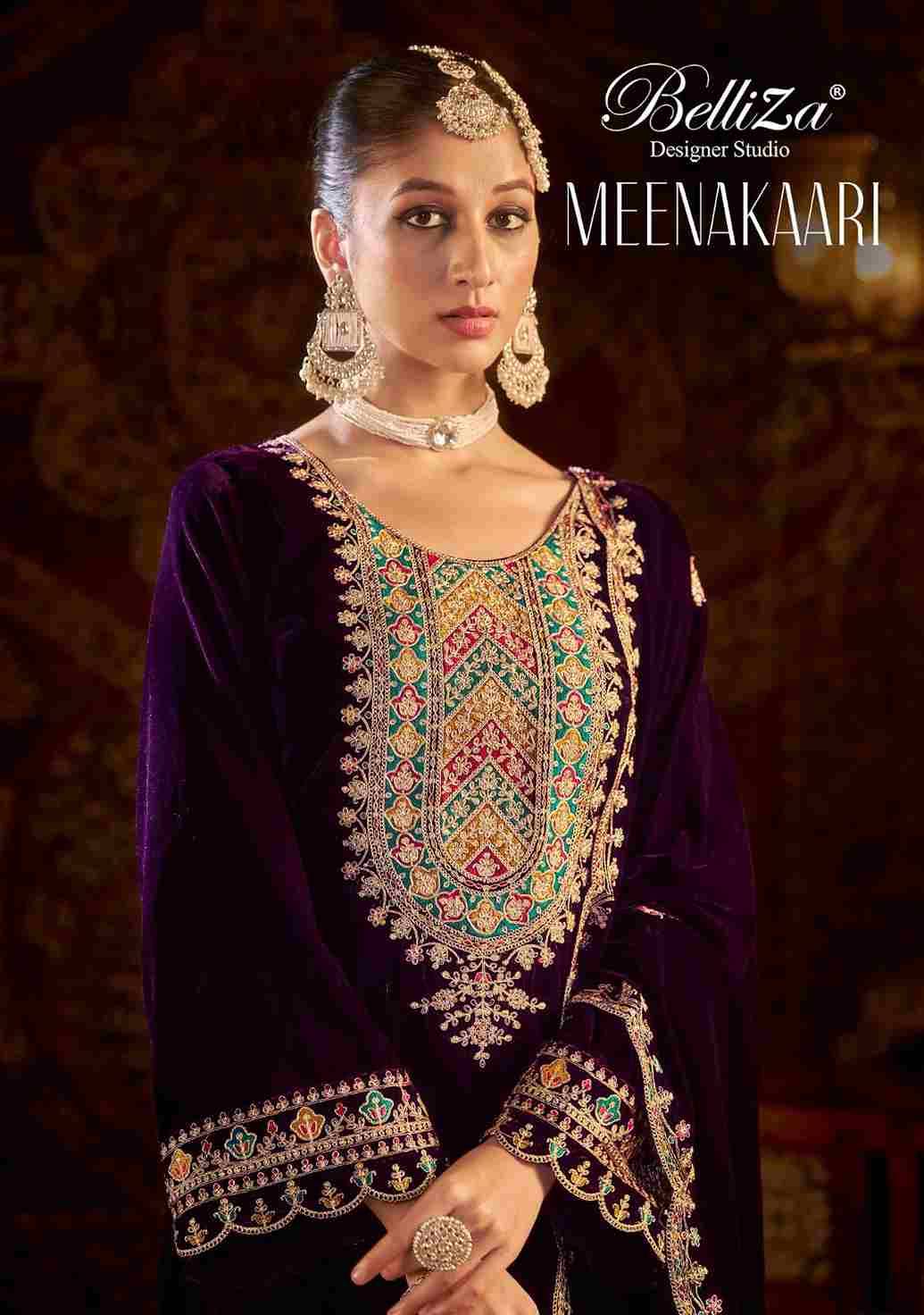 Meenakari By Belliza 983-001 To 983-004 Series Beautiful Festive Suits Stylish Fancy Colorful Casual Wear & Ethnic Wear Pure Velvet Dresses At Wholesale Price