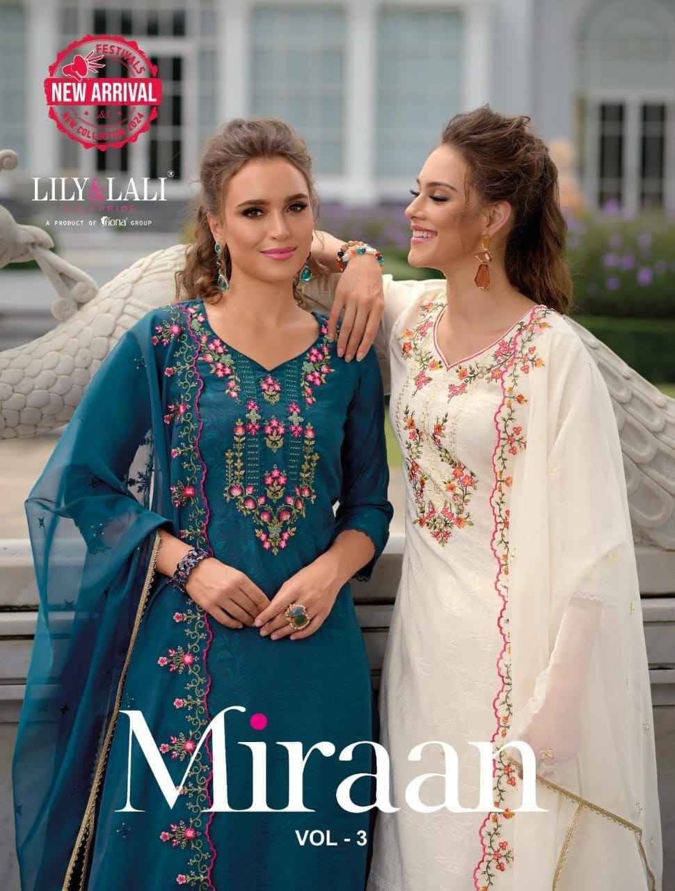 Miraan Vol-3 By Lily And Lali 22901 To 22906 Series Beautiful Stylish Suits Fancy Colorful Casual Wear & Ethnic Wear & Ready To Wear Jacquard Silk Dresses At Wholesale Price