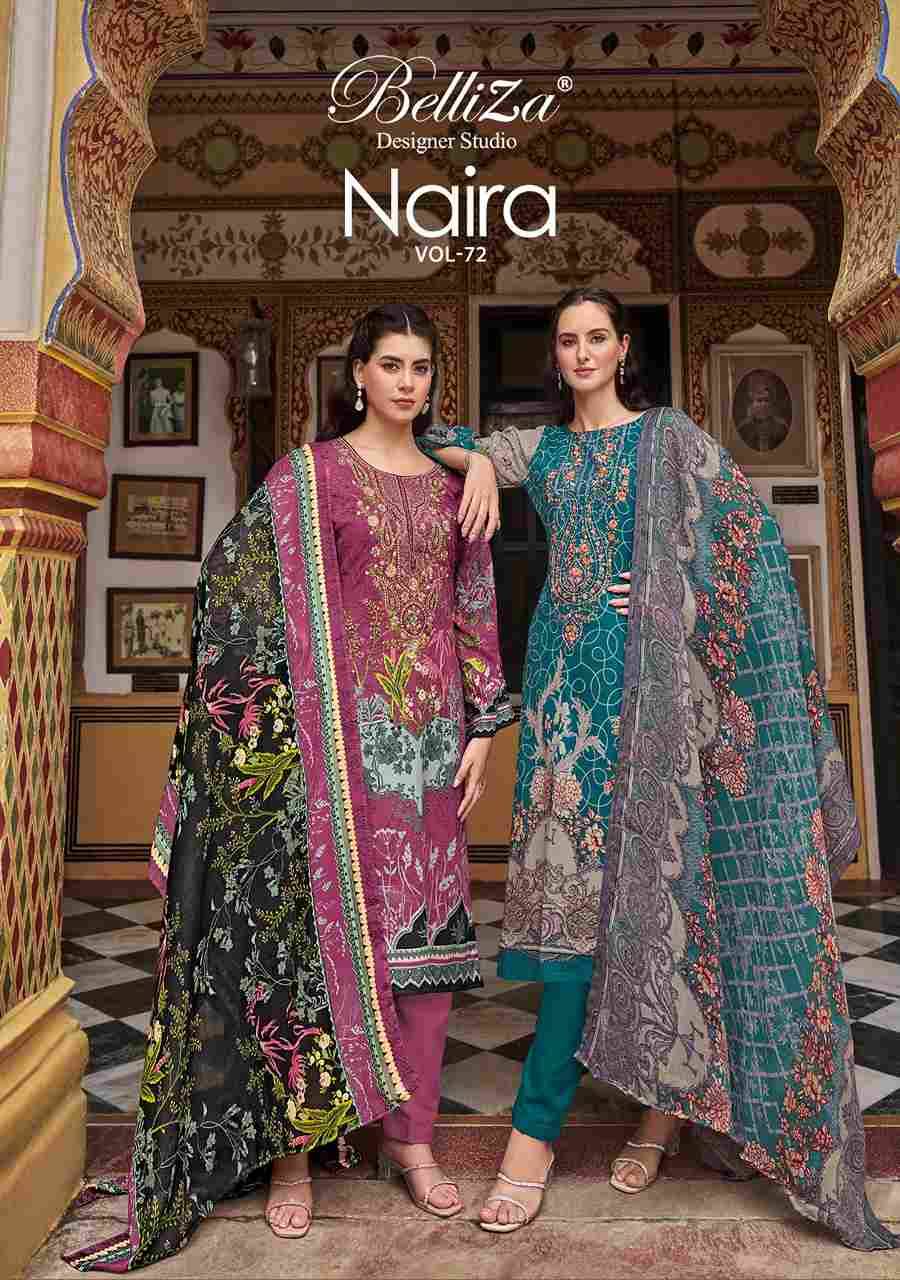 Naira Vol-72 By Belliza 963-001 To 963-008 Series Beautiful Festive Suits Stylish Fancy Colorful Casual Wear & Ethnic Wear Pure Cotton Print Dresses At Wholesale Price