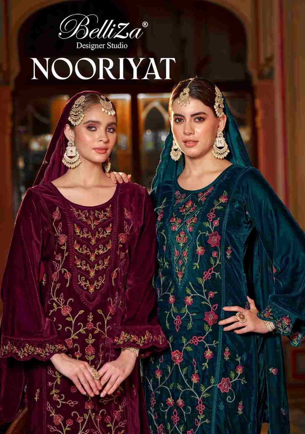 Nooriyat By Belliza 973-001 To 973-004 Series Beautiful Stylish Festive Suits Fancy Colorful Casual Wear & Ethnic Wear & Ready To Wear Pure Velvet Dresses At Wholesale Price