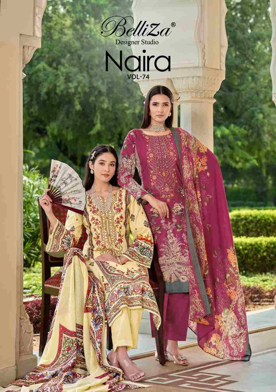 Naira Vol-74 By Belliza 970-001 To 970-008 Series Beautiful Festive Suits Stylish Fancy Colorful Casual Wear & Ethnic Wear Pure Cotton Print Dresses At Wholesale Price