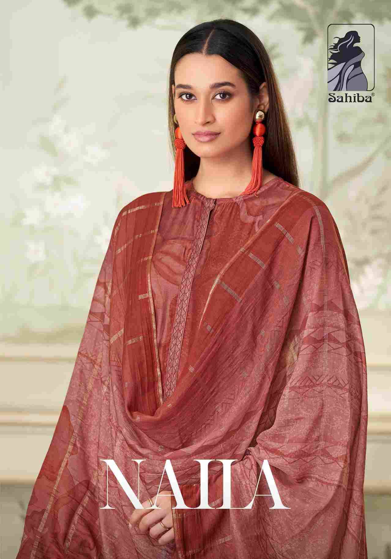 Naila By Sahiba Fabrics Beautiful Festive Suits Colorful Stylish Fancy Casual Wear & Ethnic Wear Muslin Silk Dresses At Wholesale Price