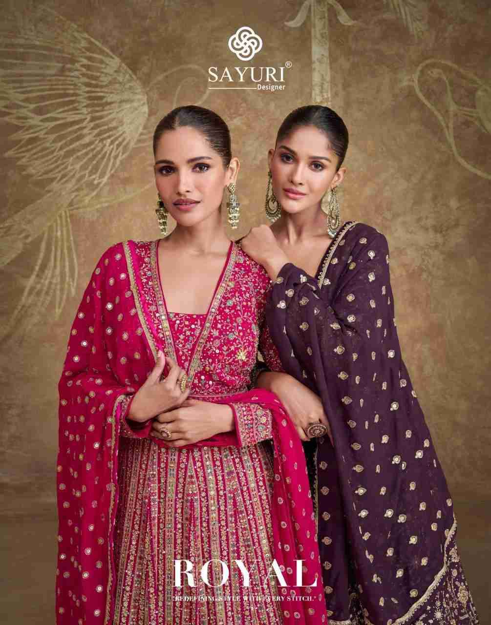 Royal By Sayuri 5650 To 5652 Series Designer Stylish Fancy Colorful Beautiful Party Wear & Ethnic Wear Collection Georgette Gown With Bottom At Wholesale Price