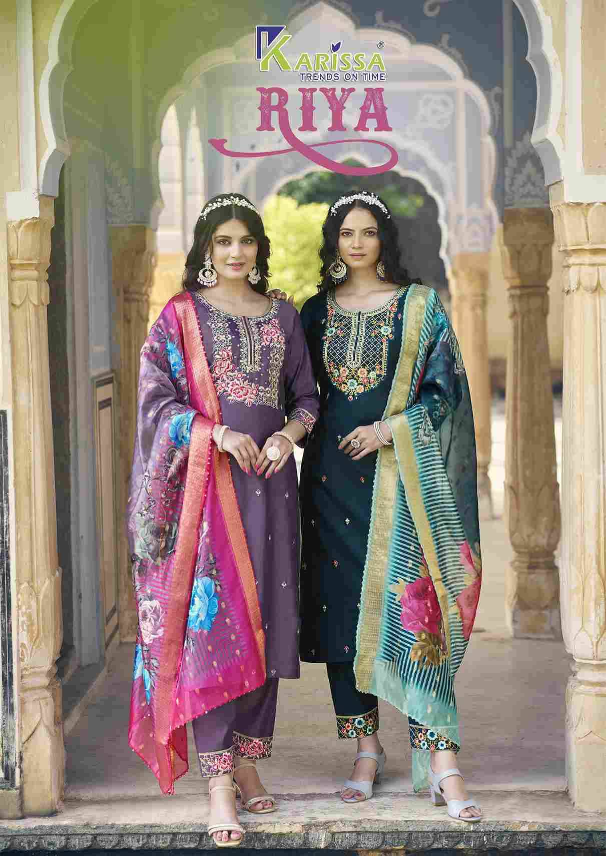 Riya By Karissa 1001 To 1006 Series Beautiful Stylish Festive Suits Fancy Colorful Casual Wear & Ethnic Wear & Ready To Wear Pure Viscose Silk Dresses At Wholesale Price