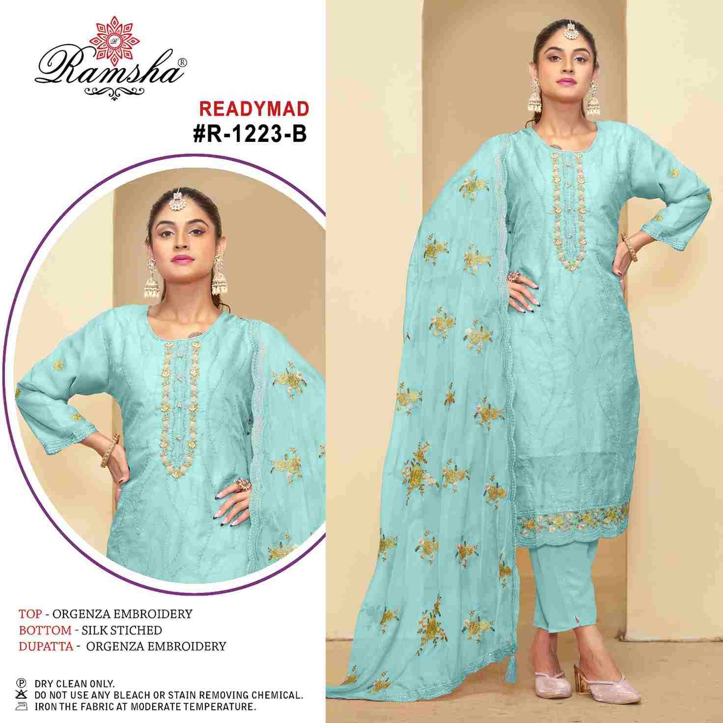 Ramsha 1223 Colours By Ramsha 1223-A To 1223-D Series Beautiful Pakistani Suits Colorful Stylish Fancy Casual Wear & Ethnic Wear Organza Dresses At Wholesale Price