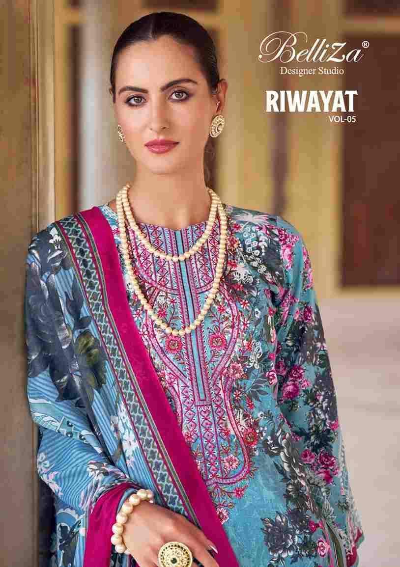 Riwayat Vol-5 By Belliza 984-001 To 984-008 Series Beautiful Festive Suits Stylish Fancy Colorful Casual Wear & Ethnic Wear Pure Viscose Rayon Print Dresses At Wholesale Price