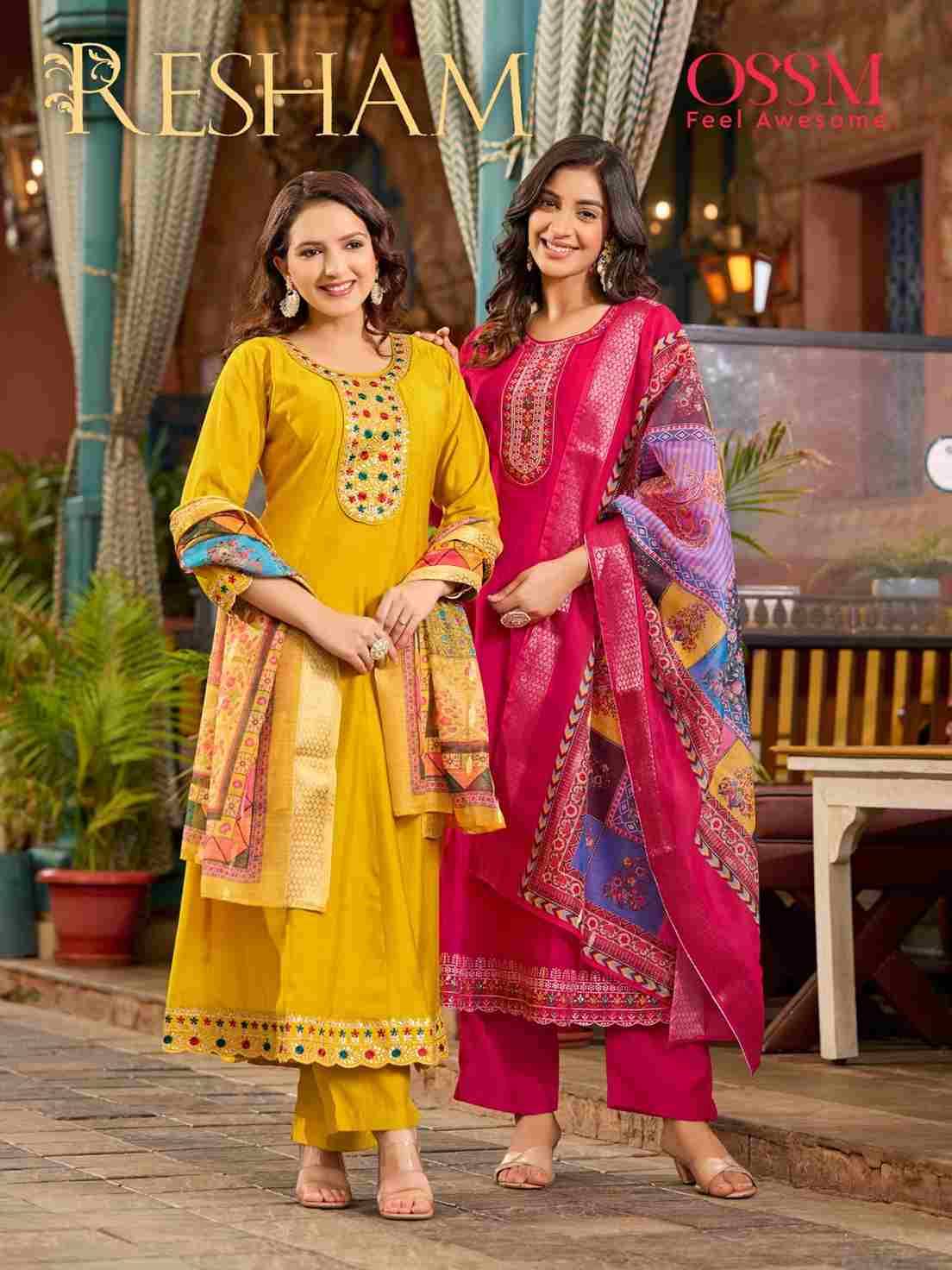 Resham By Ossm 101 To 106 Series Beautiful Stylish Festive Suits Fancy Colorful Casual Wear & Ethnic Wear & Ready To Wear Pure Viscose Silk Dresses At Wholesale Price